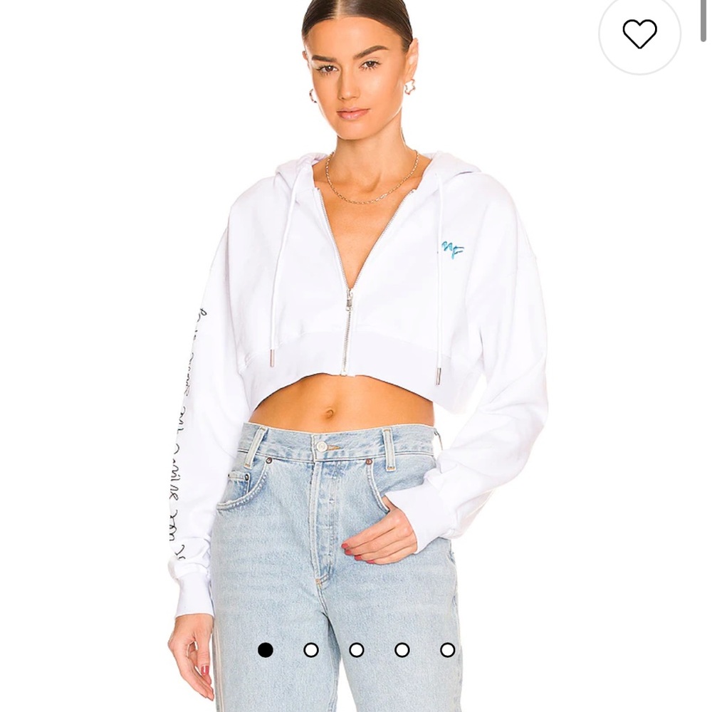 Mayfair group x REVOLVE Cropped Zip-Up Hoodie in White S/M